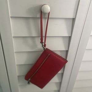Coach red  leather wristlet
